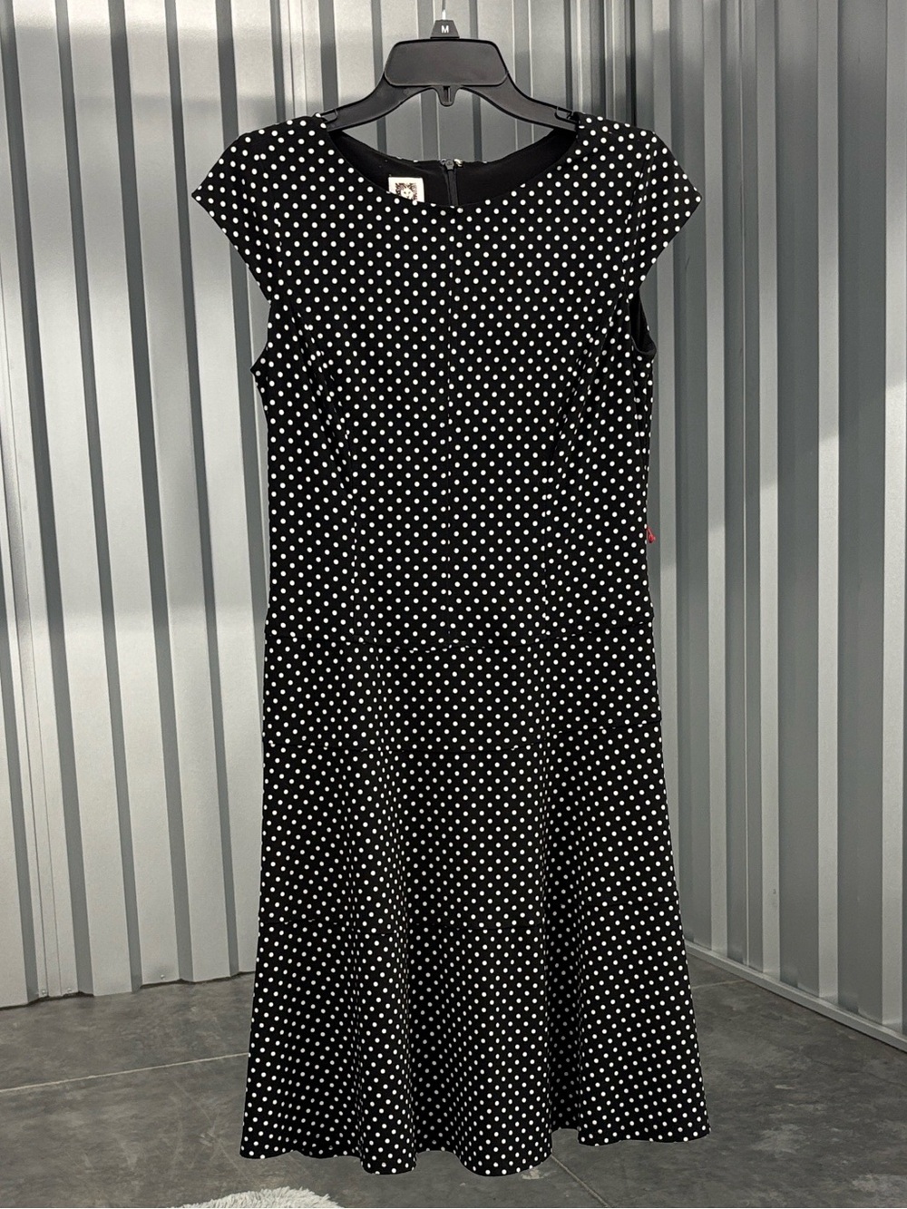 Anne Klein Classic Black & White Polka Dot Fit-and-Flare Dress Women’s 6
